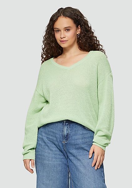 QS Longpullover Strickpullover Pullover mit Strukturmuster günstig online kaufen