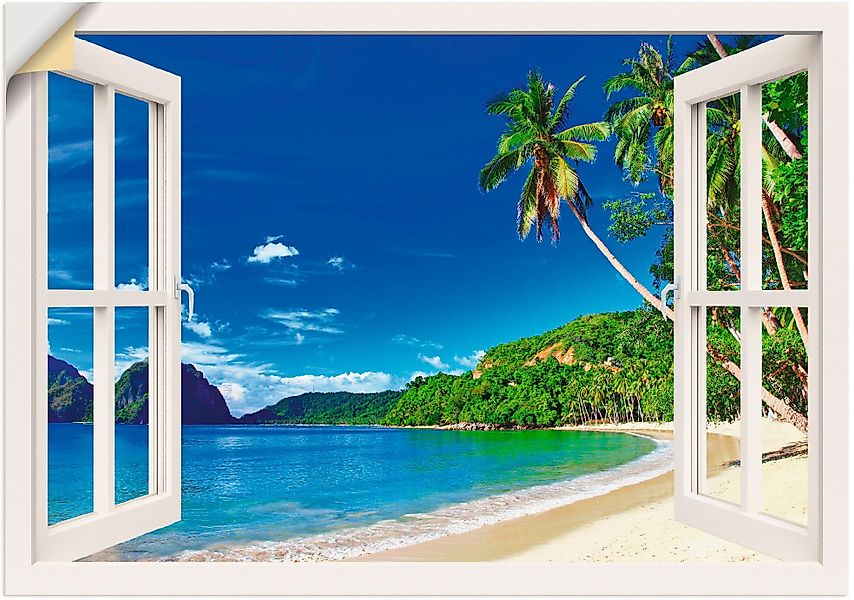Artland Wandbild Fensterblick Paradies, Fensterblick (1 günstig online kaufen