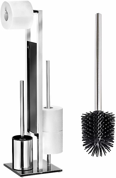 WENKO WC-Garnitur "Rivalta" Set aus Edelstahl  Sicherheitsglas Toilettenpap günstig online kaufen