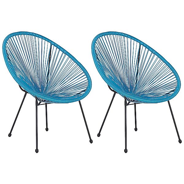 Beliani Cocktailsessel Blau Schwarz 90x70x87 günstig online kaufen