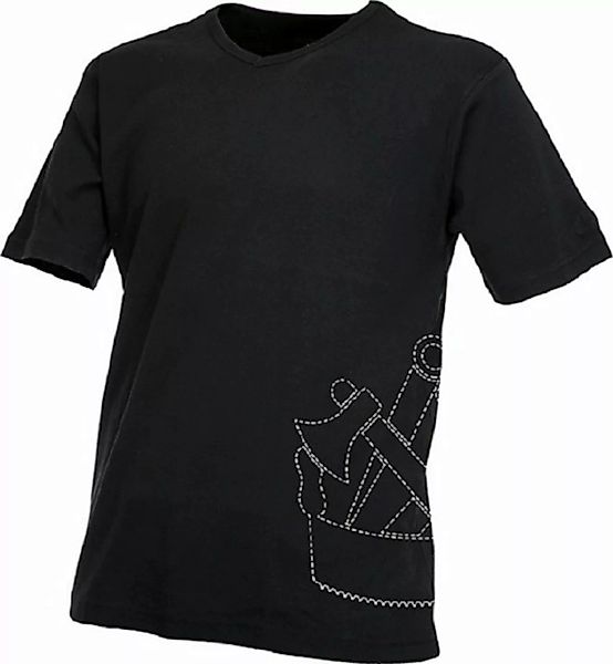 JOB T-Shirt Zimmerer-RIPP-T-Shirt schwarz mit V-Ausschnitt günstig online kaufen
