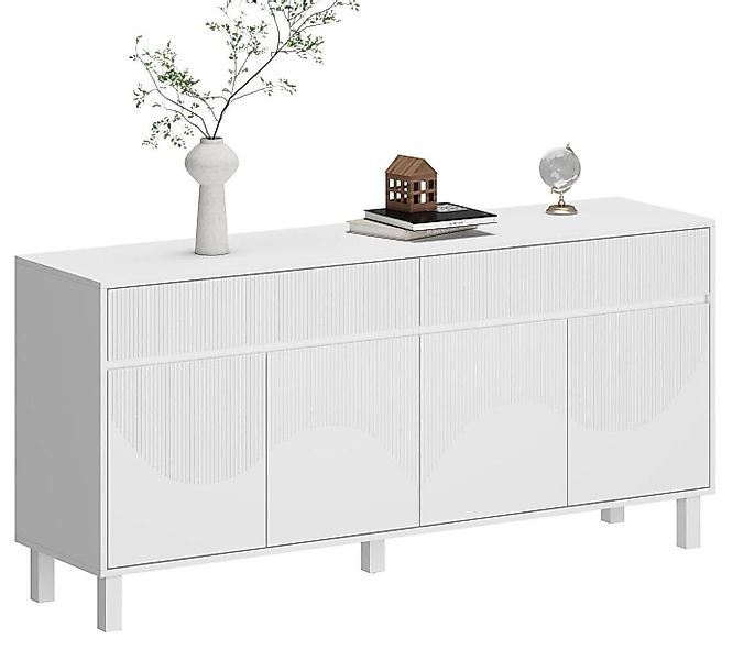 FUFU&GAGA Sideboard Komodenschrank mit 4 Türen günstig online kaufen