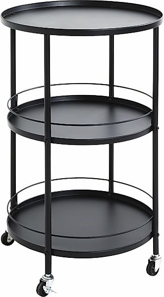 Servierwagen   Hasborn  ¦ schwarz ¦ Maße (cm): H: 75  Ø: 45 Tische > Servie günstig online kaufen