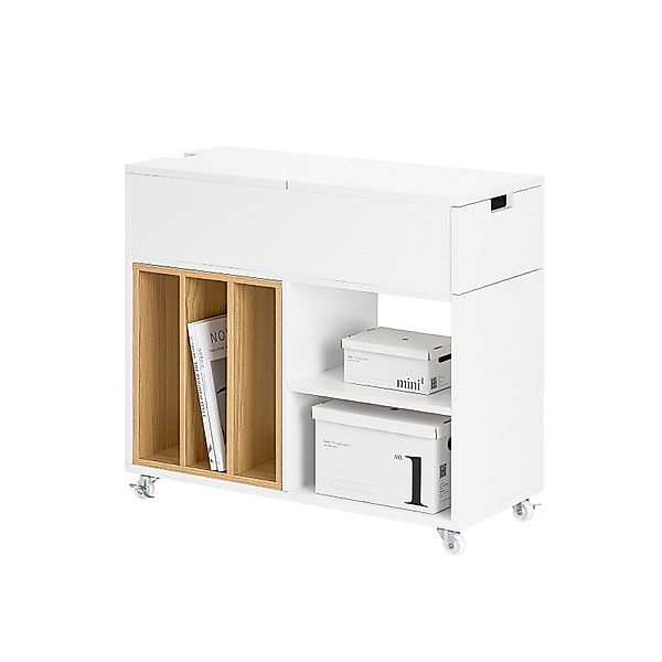 SoBuy Beistelltisch Druckertisch mit Rollen Couchtisch Aktenschrank FBT134- günstig online kaufen