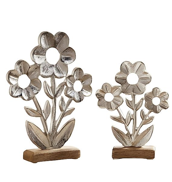 Dekoleidenschaft Dekofigur Blume "Silber" aus Aluminium günstig online kaufen