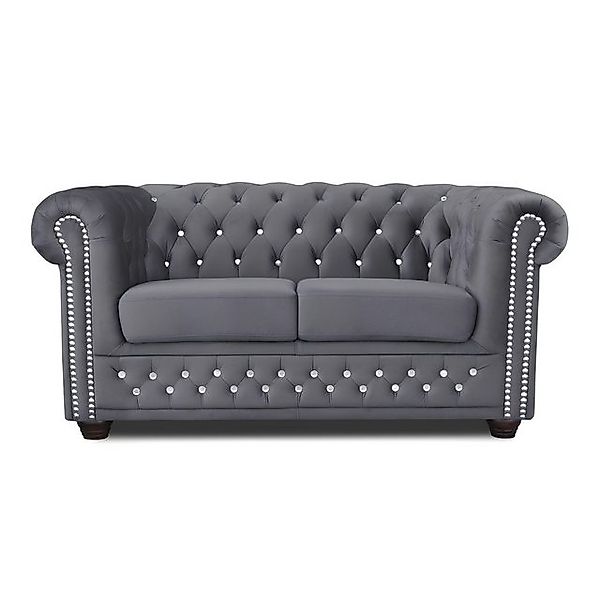 Xlmoebel Sofa Neu York Chesterfield Sofa mit 2 Sitzplätzen und funkelnden, günstig online kaufen