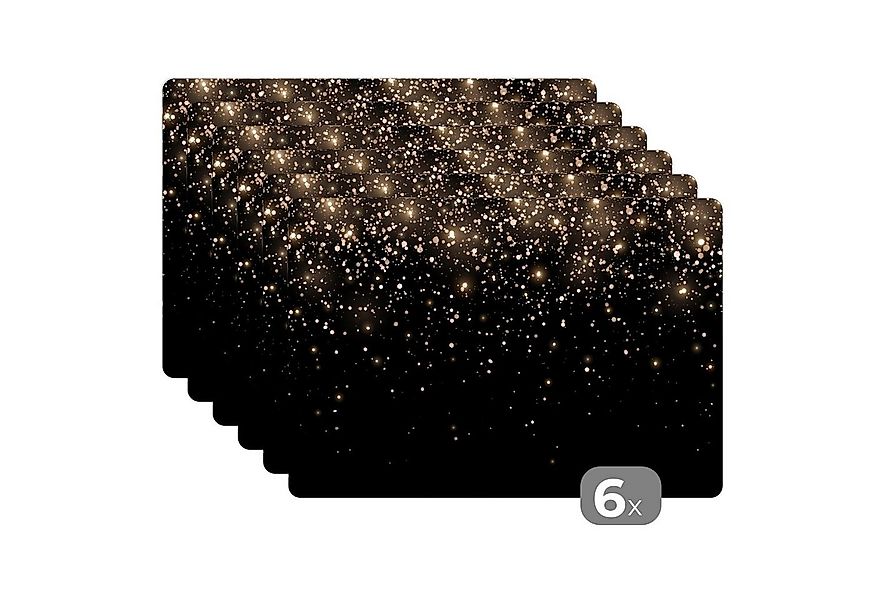 MuchoWow Platzset Schwarz - Abstrakt, (6-St), Platzsets, Tischset, Abwaschb günstig online kaufen