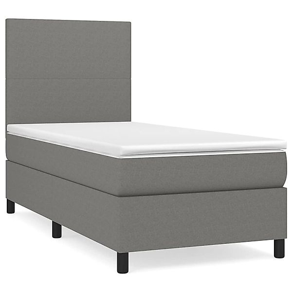 vidaXL Boxspringbett mit Matratze Dunkelgrau 100x200 cm Stoff1400061 günstig online kaufen