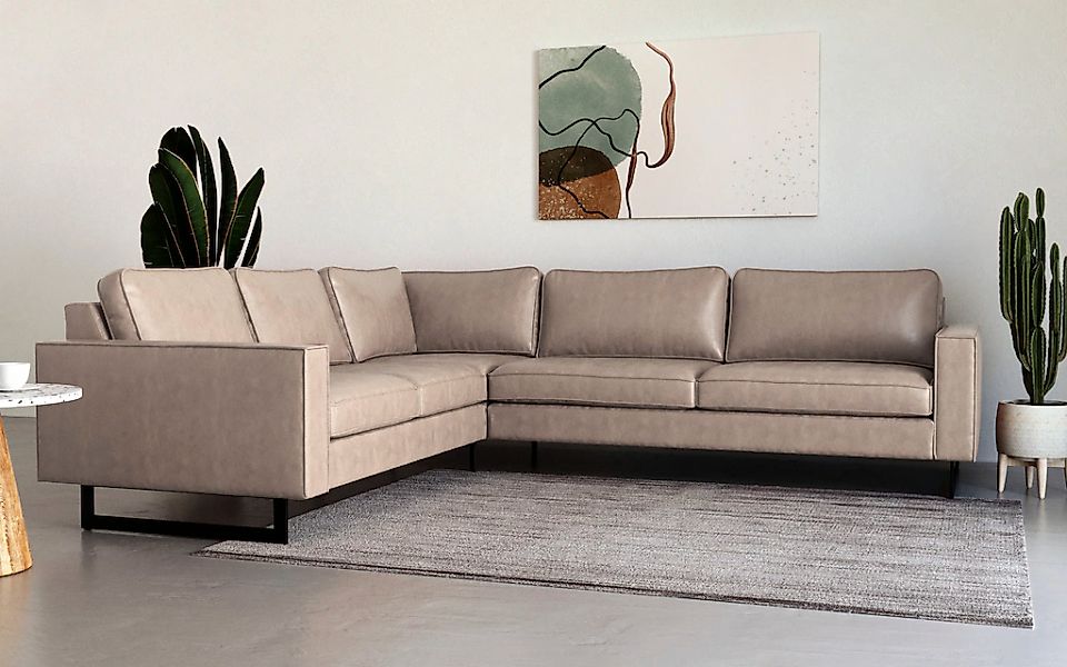 Places of Style Ecksofa "Pinto, XXL, 250/290 cm, langer Schenkel, Ottomane" günstig online kaufen