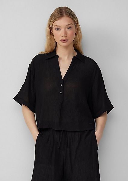 QS Kurzarmbluse Bluse Strukturierte Bluse aus Viskosemix günstig online kaufen