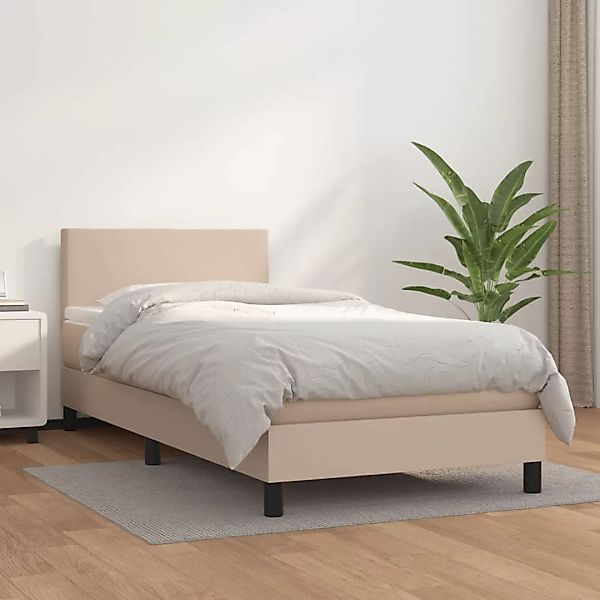 Vidaxl Boxspringbett Mit Matratze Cappuccino-braun 90x200cm Kunstleder günstig online kaufen