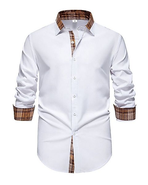 Allthemen Langarmhemd mit Karo-Kontrastdetails lässiges Freizeithemd günstig online kaufen