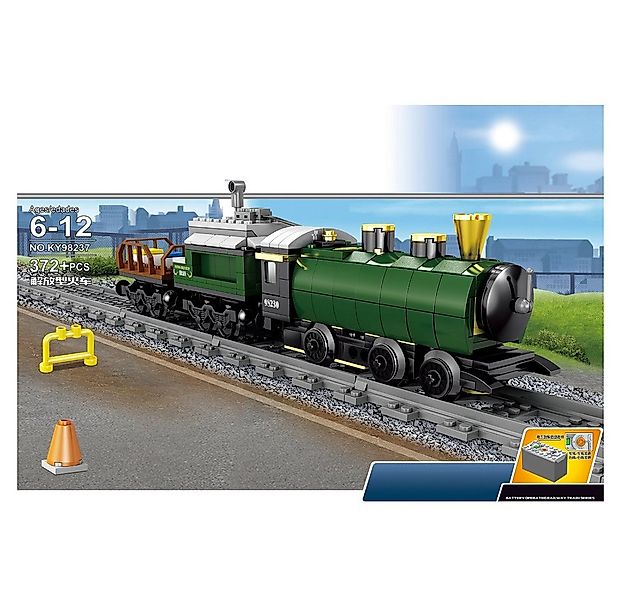 FunTomia Spielzeug-Zug Klemmbaustein Eisenbahn Zug (grün) / Schienen günstig online kaufen
