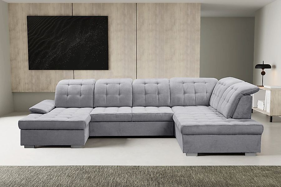 WERK2 Wohnlandschaft "Kordula-New Multifunktion Couch, Breite 332cm, U-Form günstig online kaufen