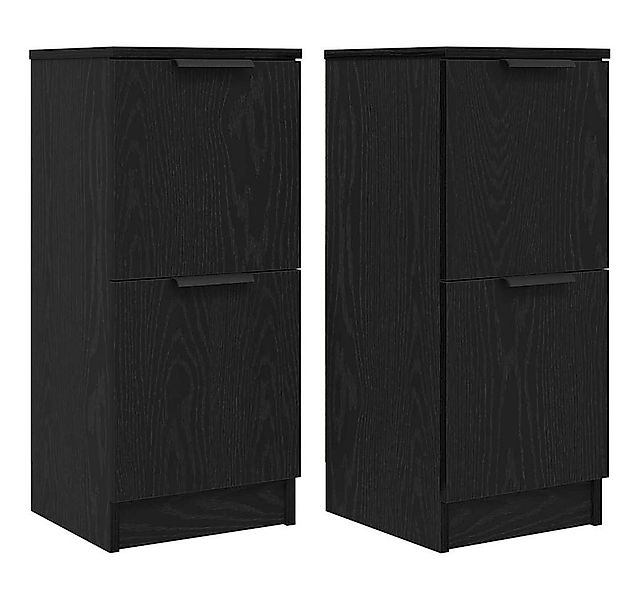 vidaXL Sideboard Sideboard 2 pcs Schwarz Eichen-Optik 30 x 30 x 70 cm (2 St günstig online kaufen
