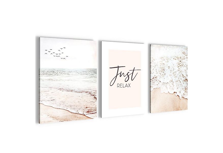 Novart Wandbild Wandbild Relax Meer Entspannung Bilder Set AUFHÄNGFERTIG, J günstig online kaufen