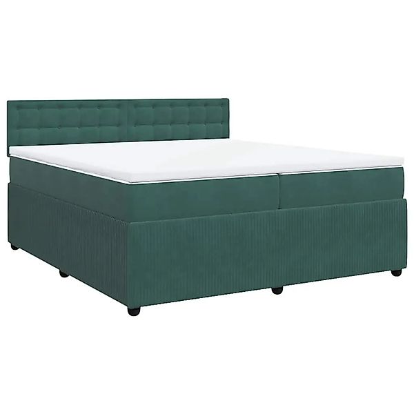 vidaXL Boxspringbett mit Matratze Dunkelgrün 200x200 cm Samt 3287845 günstig online kaufen
