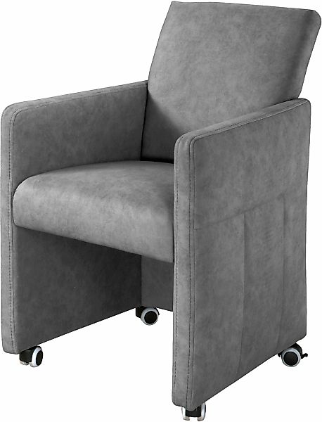 exxpo - sofa fashion Esszimmersessel, Loungesessel auf Rollen, schmale Arml günstig online kaufen
