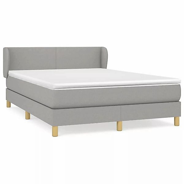 vidaXL Boxspringbett mit Matratze Hellgrau 140x190 cm Stoff1376646 günstig online kaufen