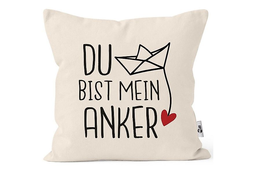 MoonWorks Dekokissen Kissen-Bezug Spruch Liebe du bist mein Anker Origami P günstig online kaufen