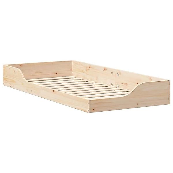 vidaXL Bodenbettgestell Braun 90 x 200 cm Massivholz Kiefer 873388 günstig online kaufen