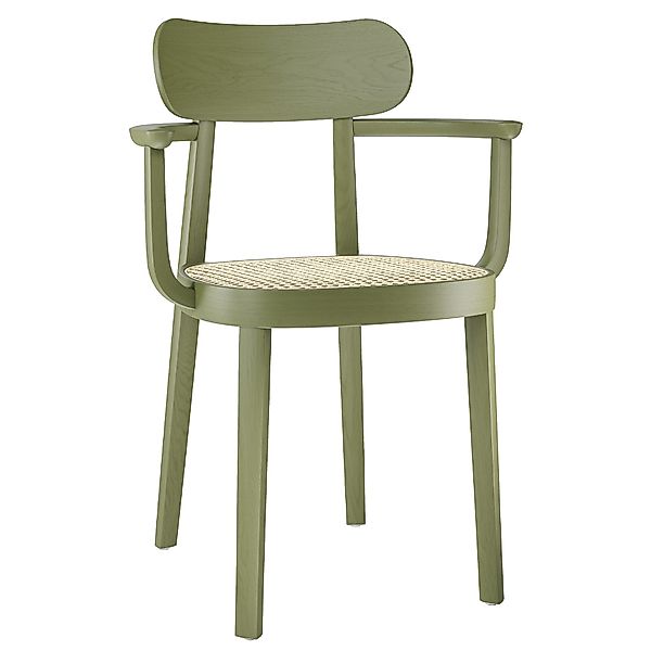 THONET 118 F Holzstuhl mit Armlehnen | Rohrgeflecht-Sitz | Buche gebeizt ol günstig online kaufen