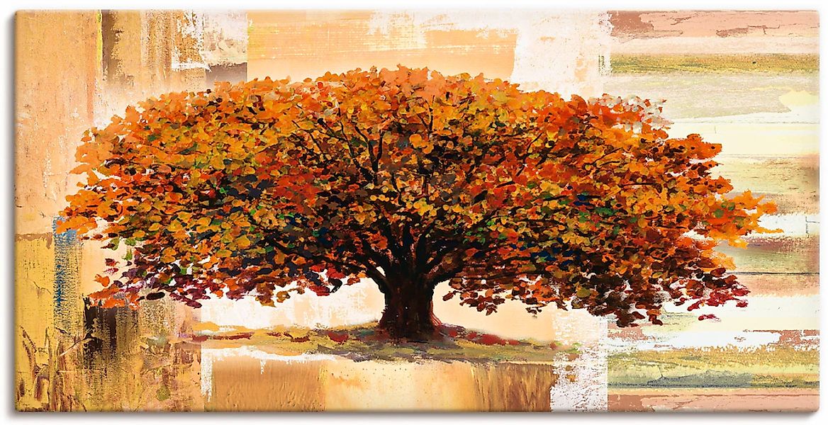Artland Wandbild "Herbstbaum auf abstraktem Hintergrund" Bäume 1 Stk. tlg. günstig online kaufen