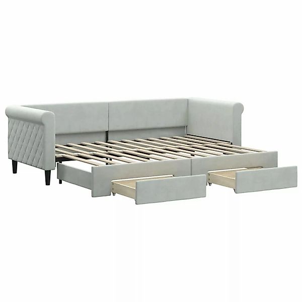 vidaXL Tagesbett Ausziehbar mit Schubladen Hellgrau 80x200 cm Samt1909270 günstig online kaufen