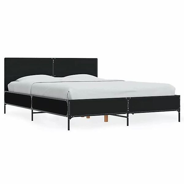 vidaXL Bettgestell Schwarz 140x190 cm Holzwerkstoff und Metall2007417 günstig online kaufen