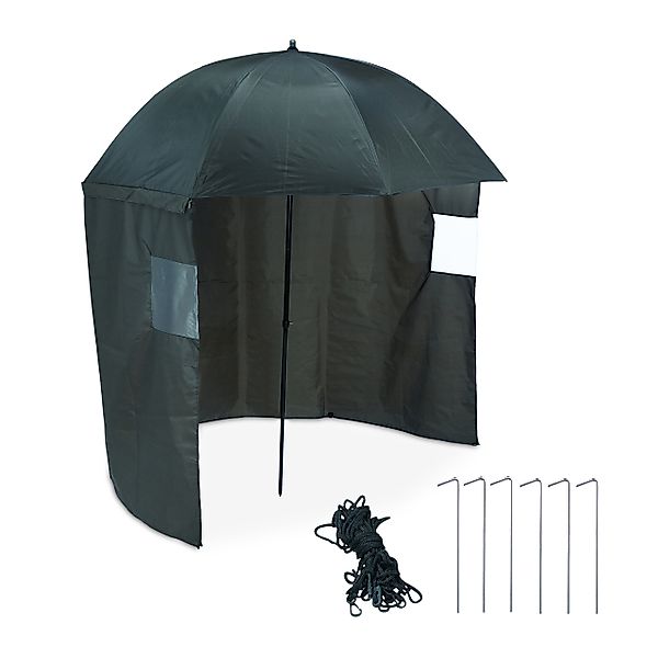 relaxdays Angelschirm Angelschirm mit Seitenwand günstig online kaufen