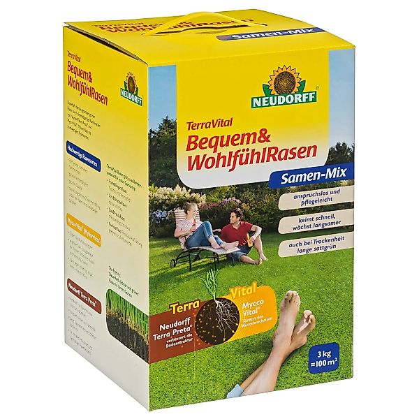 Neudorff Terra Vital Bequem- und Wohlfühlrasen Samen-Mix 3 kg günstig online kaufen