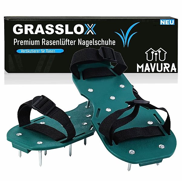 MAVURA Rasenlüfter GRASSLOX Rasenbelüfter Nagelschuhe Vertikutierer günstig online kaufen