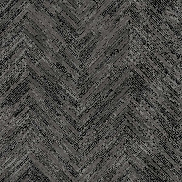 Bricoflor Zickzack Tapete in anthrazit ausgefallene Tapete in Holzoptik für günstig online kaufen