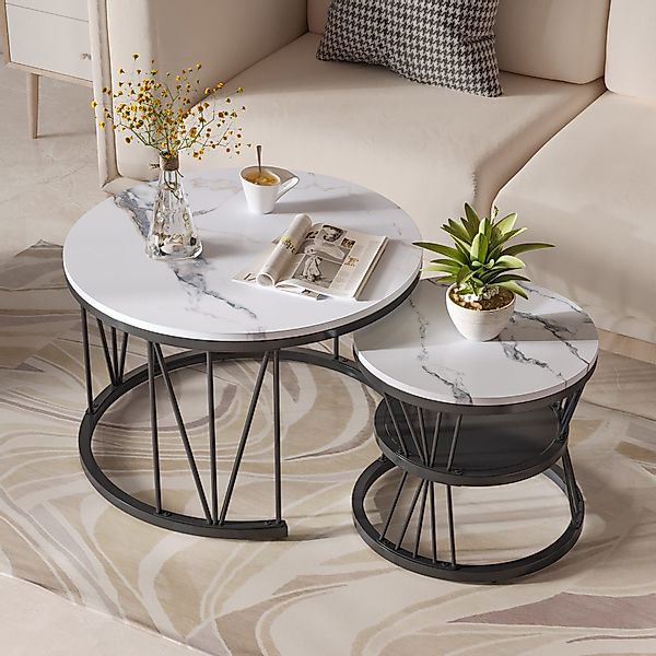 NMCXXO Couchtisch Elegantes 2er Set Couchtische günstig online kaufen