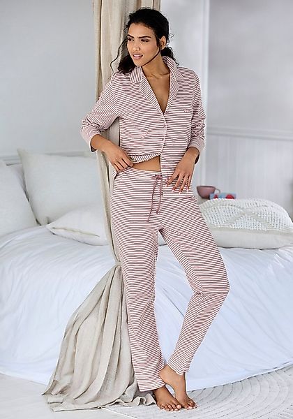 Vivance Dreams Pyjama (Set, 2 tlg., 2-teilig) mit feinem Streifenmuster günstig online kaufen