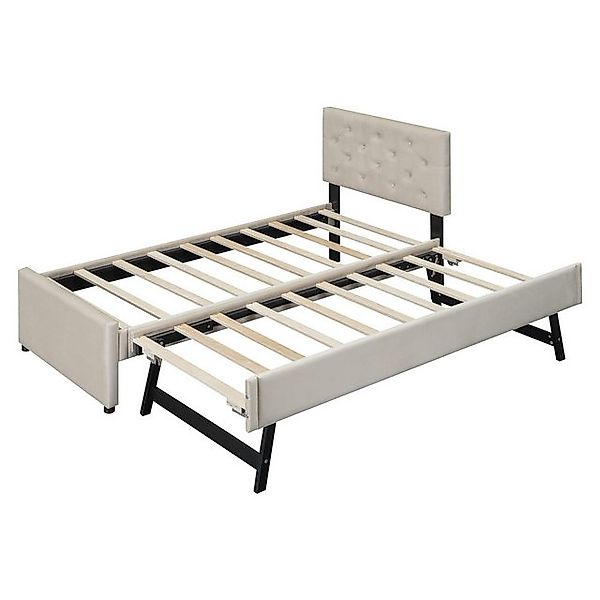Gotagee Polsterbett Bett mit Lattenrost Bett mit Rollcontainer Samt günstig online kaufen