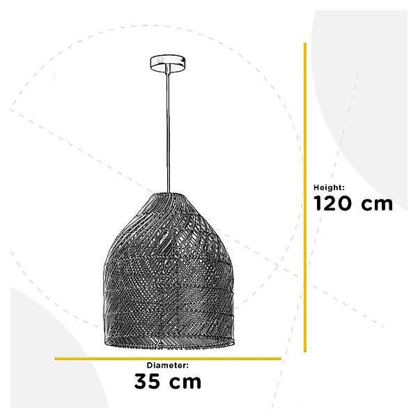 Hängeleuchte Luis, Ø 35 cm, Rattan, E27 günstig online kaufen