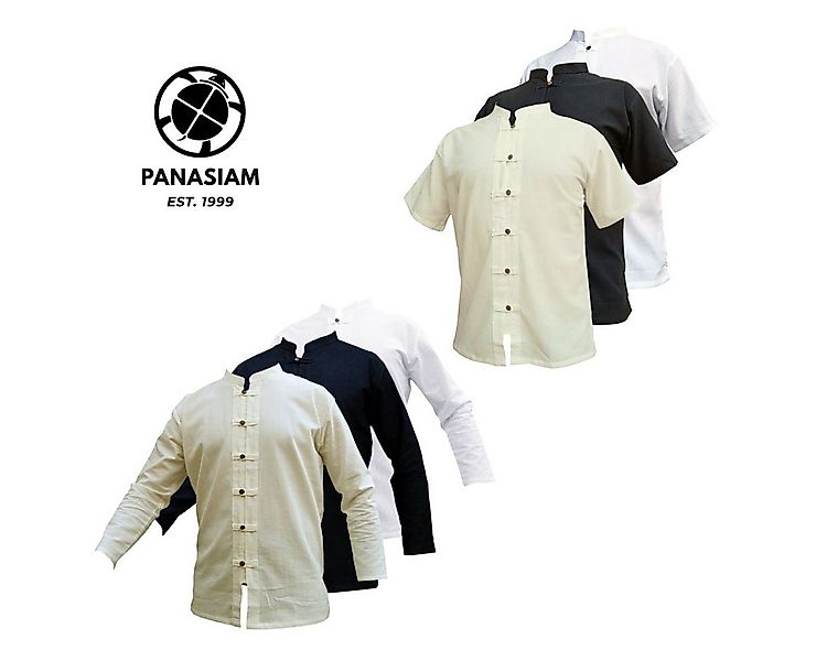 PANASIAM Langarmhemd Fischerhemd aus hochwertiger Baumwolle mit Holzknopfle günstig online kaufen