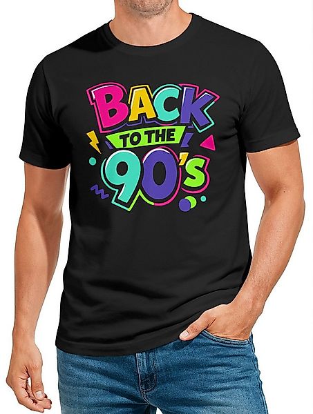 MoonWorks Print-Shirt Herren T-Shirt Spruch Back to the 90s Fasching Karnev günstig online kaufen
