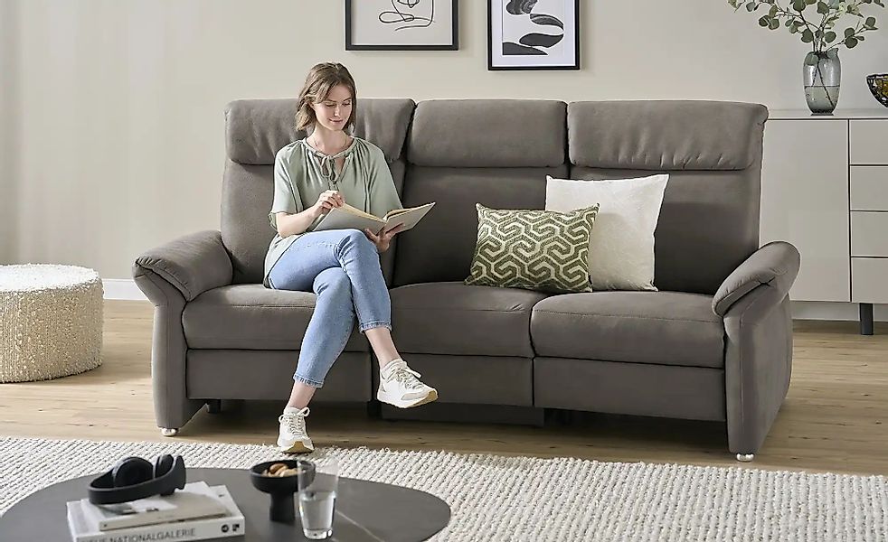 Wohnwert Trapezsofa  Melina ¦ grau ¦ Maße (cm): B: 226 H: 107 T: 102.0 Pols günstig online kaufen