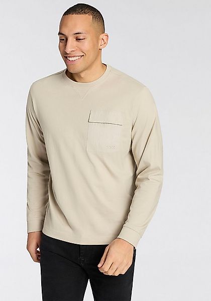 BOSS ORANGE Langarmshirt Te protective Rundhalsausschnitt, Brusttasche, rel günstig online kaufen