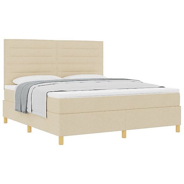 vidaXL Bett Boxspringbett mit Matratze Creme Stoff (1-tlg) günstig online kaufen