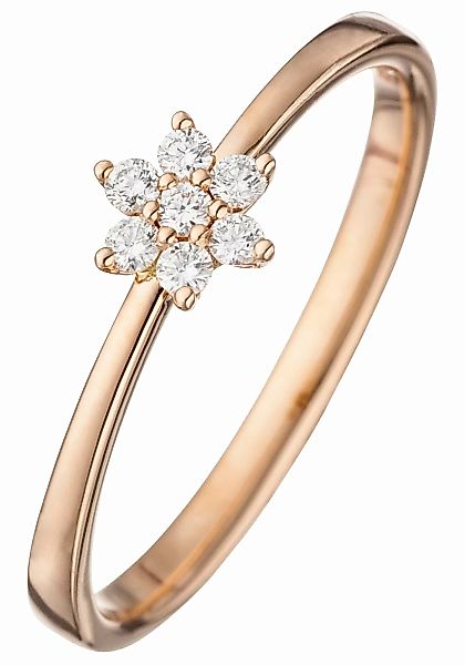 JOBO Diamantring, 585 Roségold mit 7 Diamanten günstig online kaufen