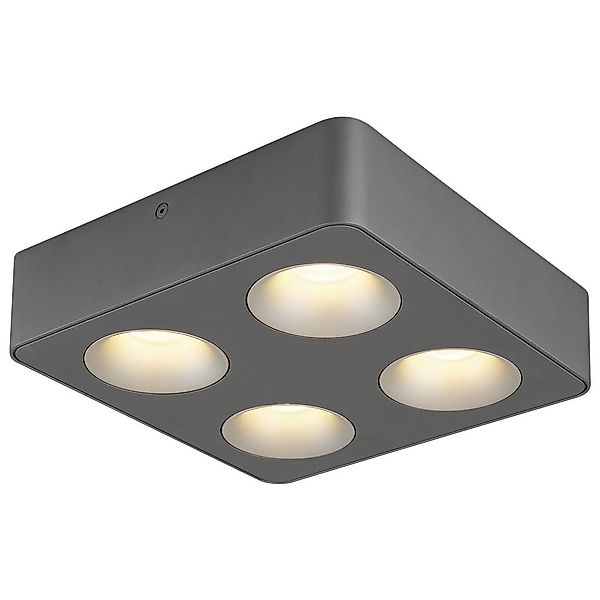 GLOBO LED-Spot dunkelgrau Kunststoff Aluminium B/H/T: ca. 22,4x5,5x22,4 cm günstig online kaufen