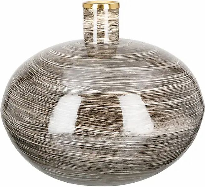 GILDE Tischvase »Stripes«, (1 St.), Vase aus Metall, bauchig günstig online kaufen