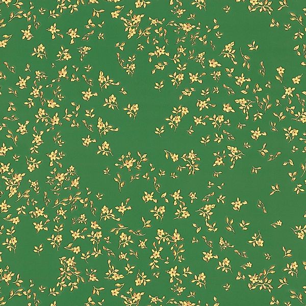 PROFHOME 935856-GU Blumen Tapete Floral glänzend Grün Gold Gelb 7,035 m2 0, günstig online kaufen