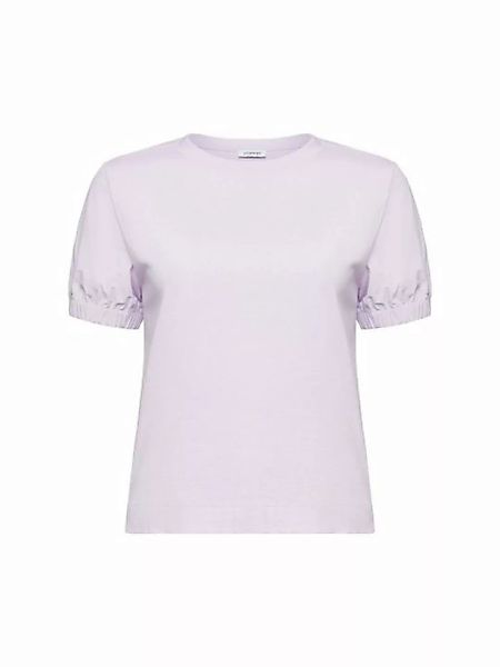 Esprit T-Shirt Kurzarmshirt aus Materialmix (1-tlg) günstig online kaufen