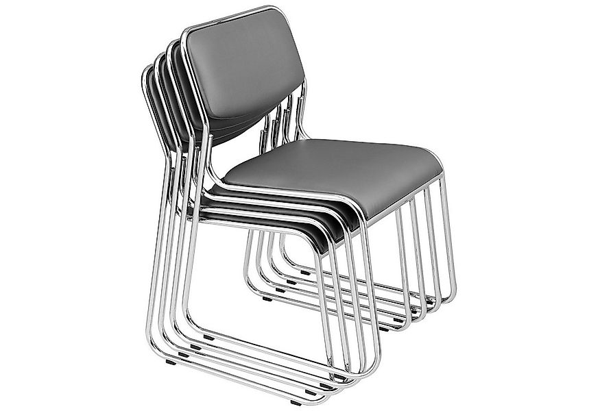 pro.tec Stapelstuhl, »Office« 4er Set stapelbar ergonomisch Kunstlederbezug günstig online kaufen