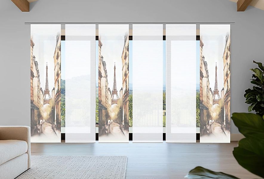 HOME in green Schiebegardine "FRANCQ" Paneelwagen 6 Stk. tlg. Bambusoptik, günstig online kaufen