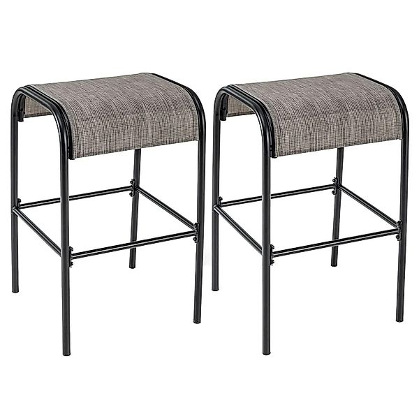 Costway 2er Set Barhocker Outdoor mit Gebogenem Stoffsitz günstig online kaufen